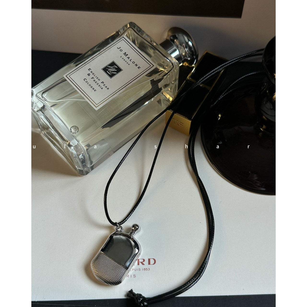 非金属皮质项链 「香水瓶」长款酒壶吊坠项链女小众设计感毛衣链