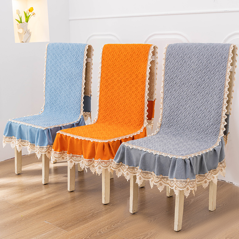 高档雪尼尔连体椅套餐椅套桌布连体椅子套罩家用餐椅垫椅子坐垫靠