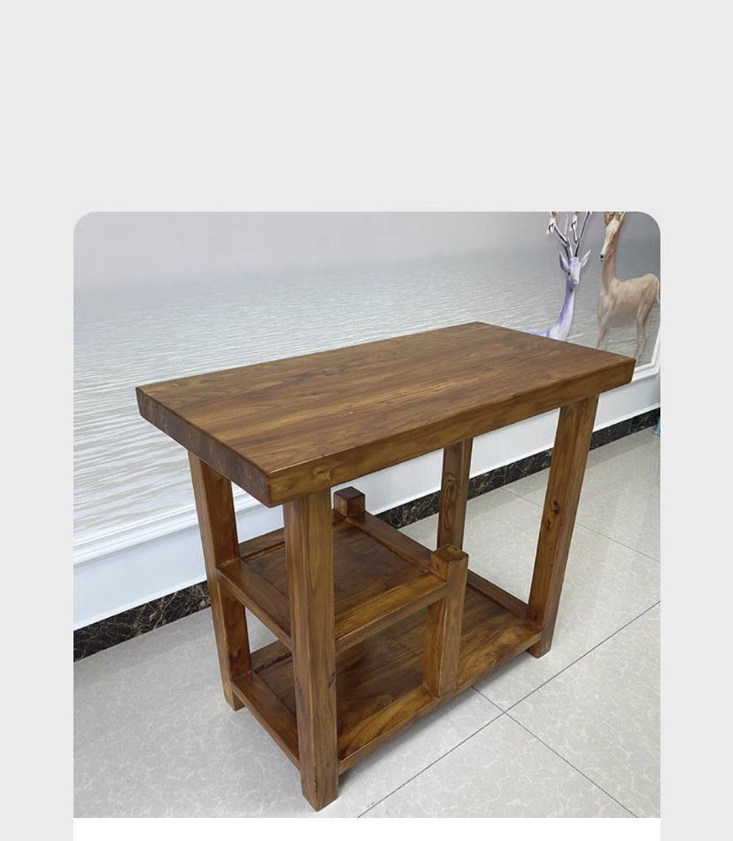 简约现代老榆木茶家用餐边柜餐桌茶桌椅小型现代简约茶水柜实木