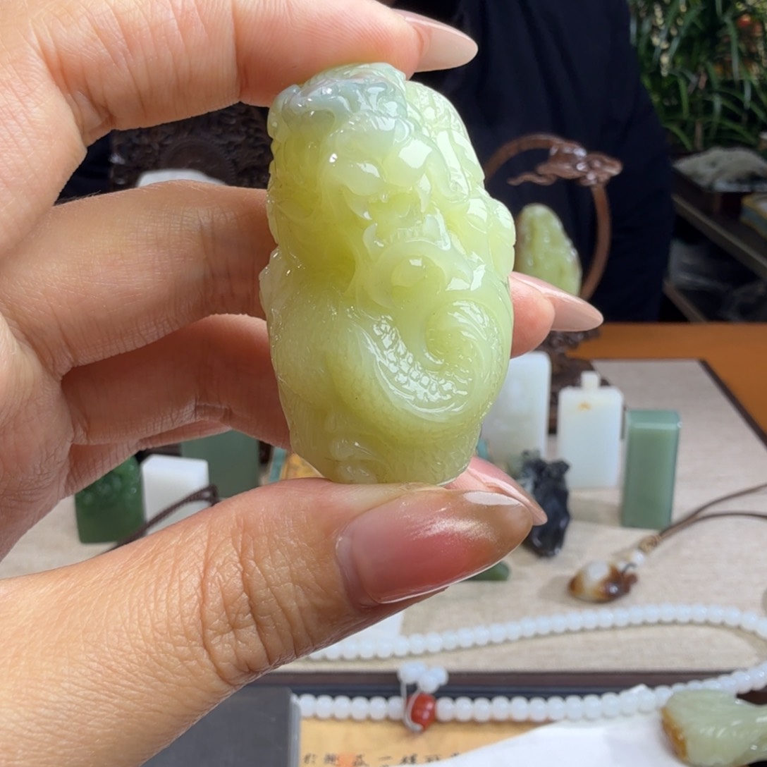 和田玉挂件未镶嵌花**康