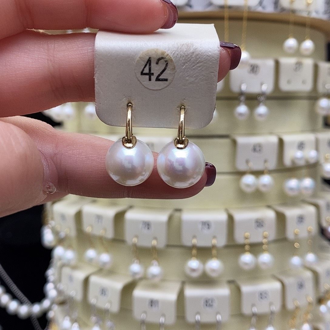 淡水珍珠耳饰18K金镶嵌