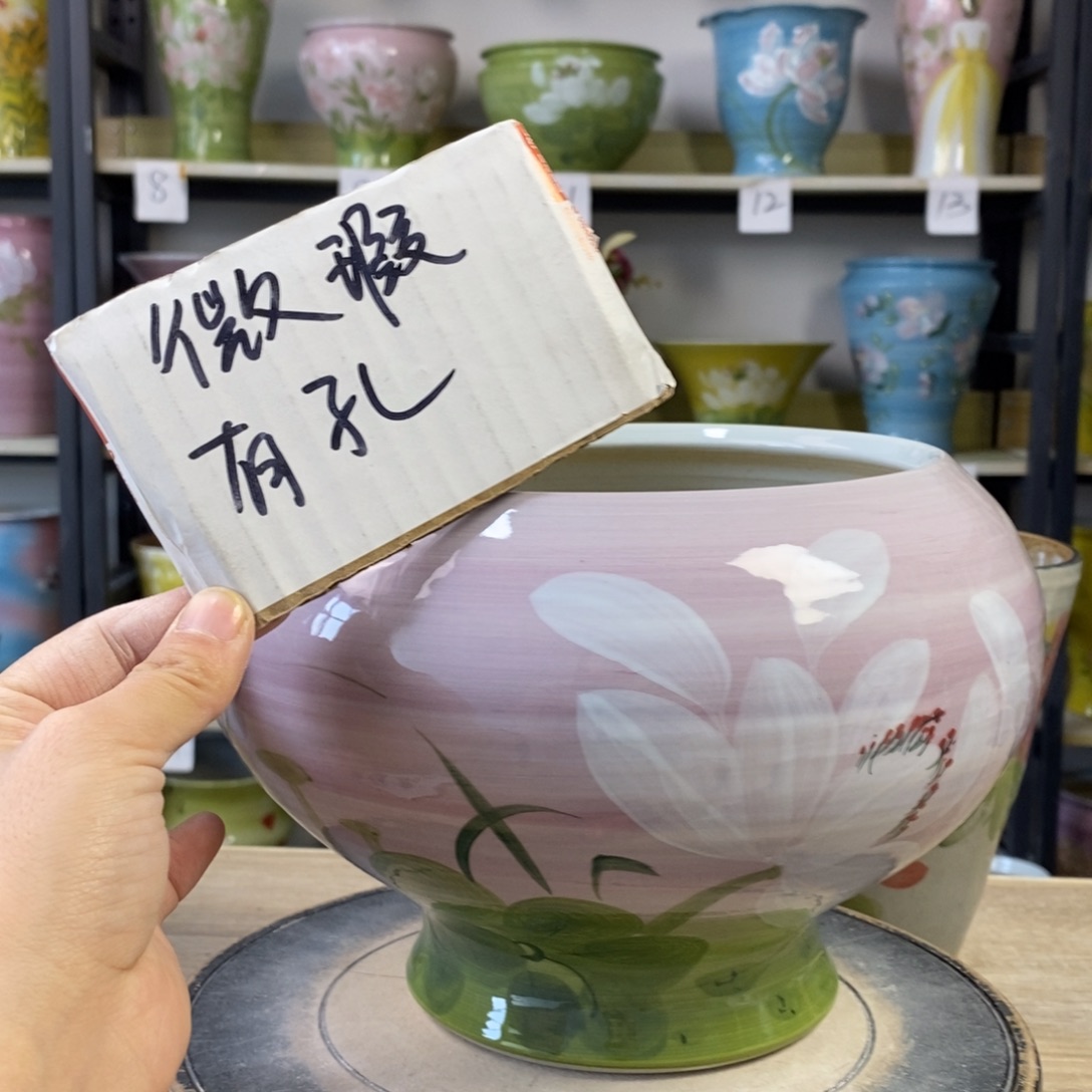 景德镇手工手绘陶瓷花盆