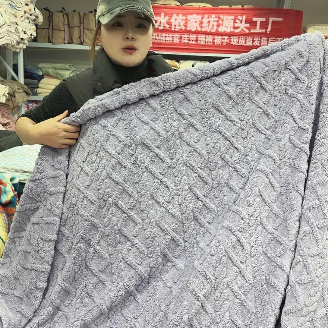 羊驼毛180.200塔夫绒剪花毯，紫色