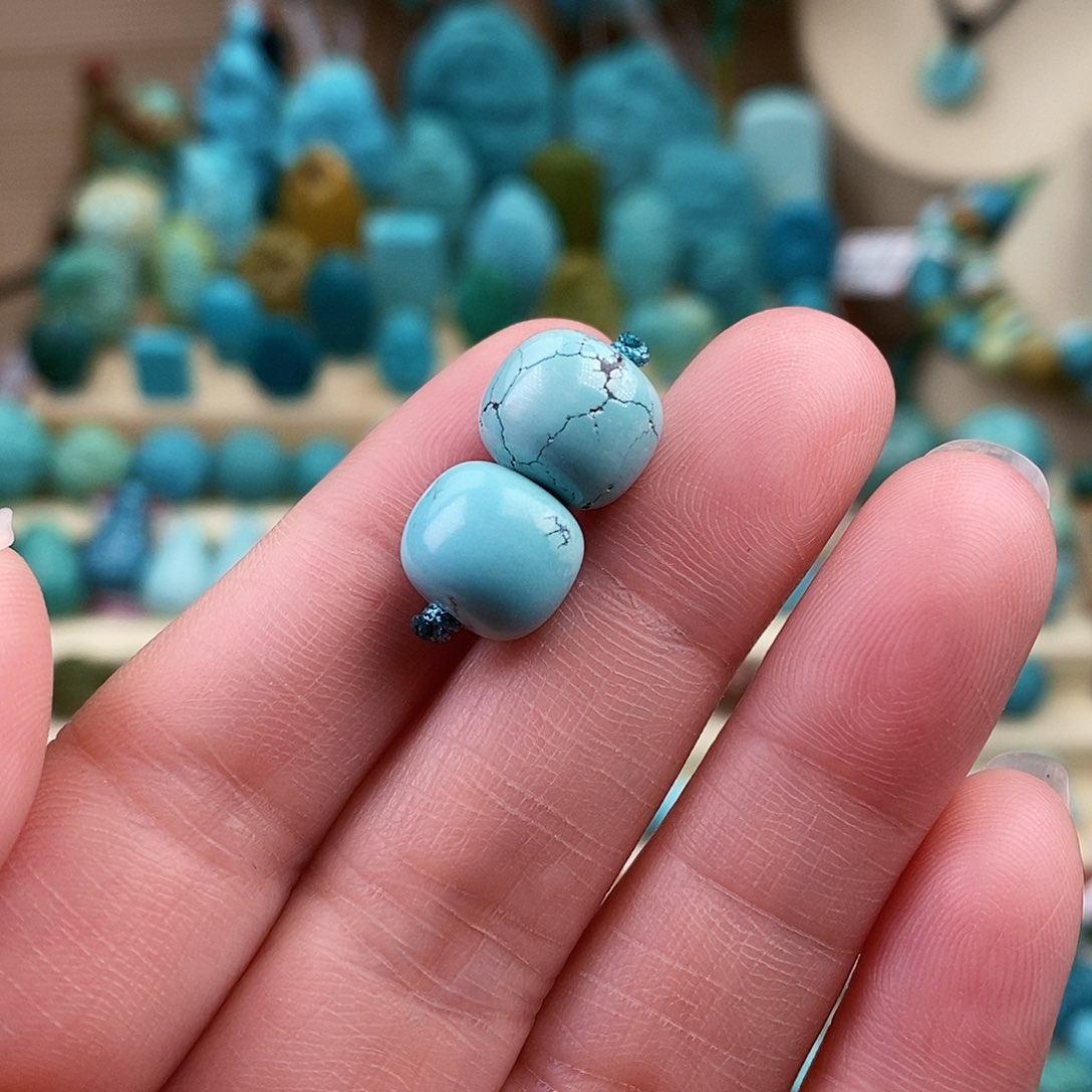 绿松石珠宝奇石未镶嵌10.5mm