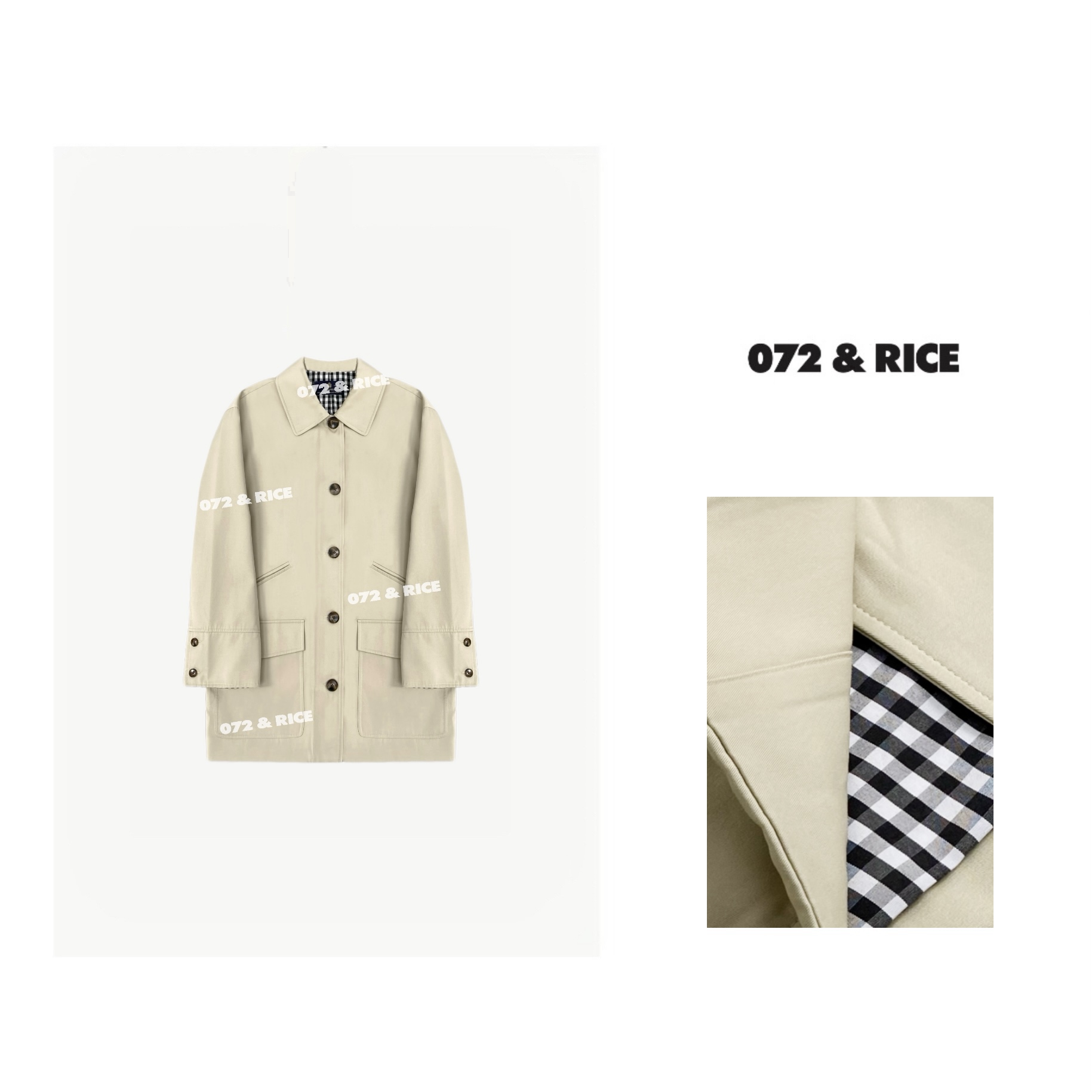 072 & RICE【达芬奇】秋季休闲翻领单排扣长袖外套 24XB37 FF11