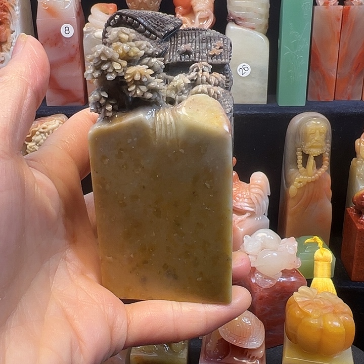 寿山石印石说***单寿山石手工雕刻