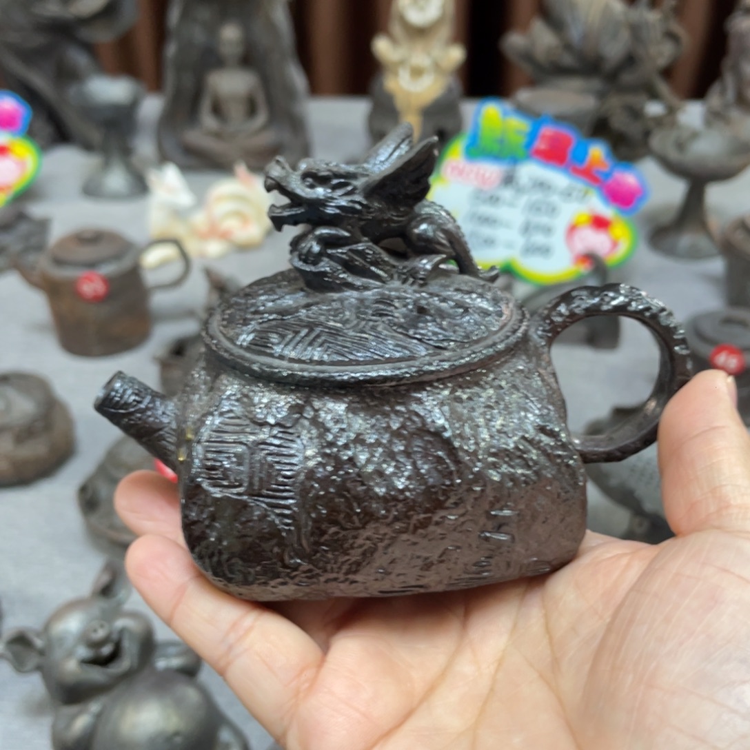 壶全手工雕刻柴烧茶器