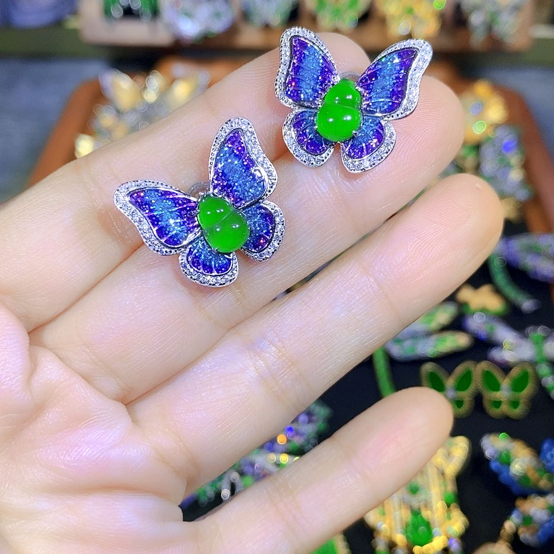 吊坠(不含链)银S925镶嵌翡翠