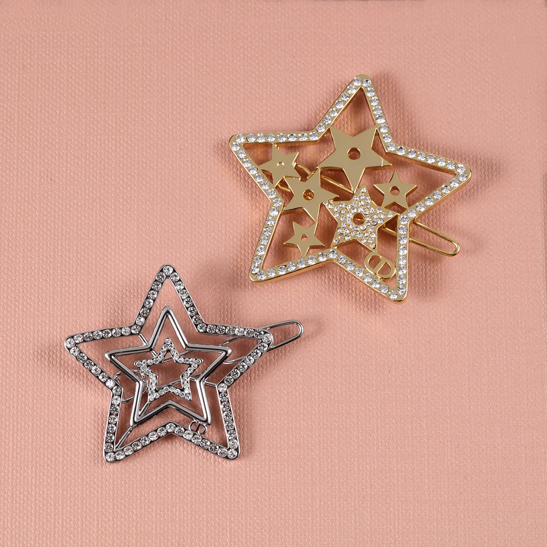 26早春新款满钻星星边夹发夹ins发卡气质字夹简约刘海夹少女风