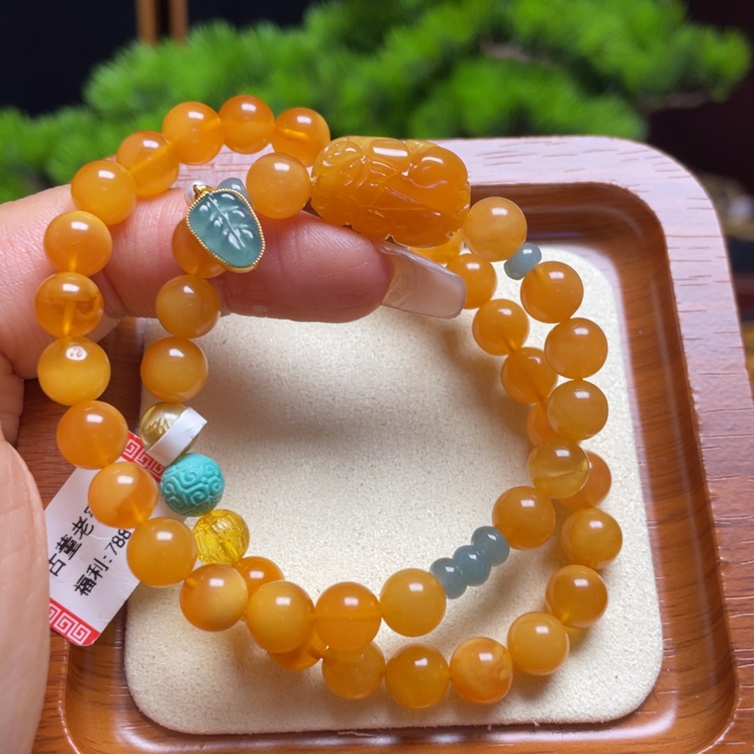未镶嵌蜜蜡手链手串