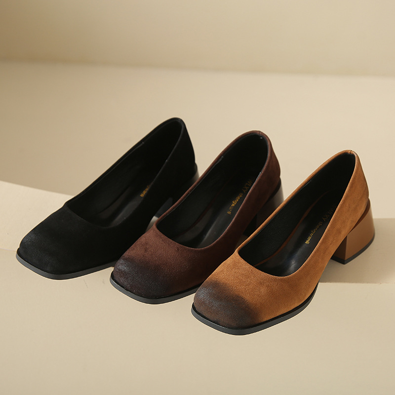 高跟鞋女粗跟单鞋2025新款春秋季法式浅口玛丽珍女鞋温柔风晚晚鞋