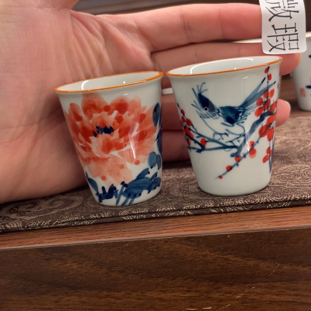 釉下手绘茶具微瑕