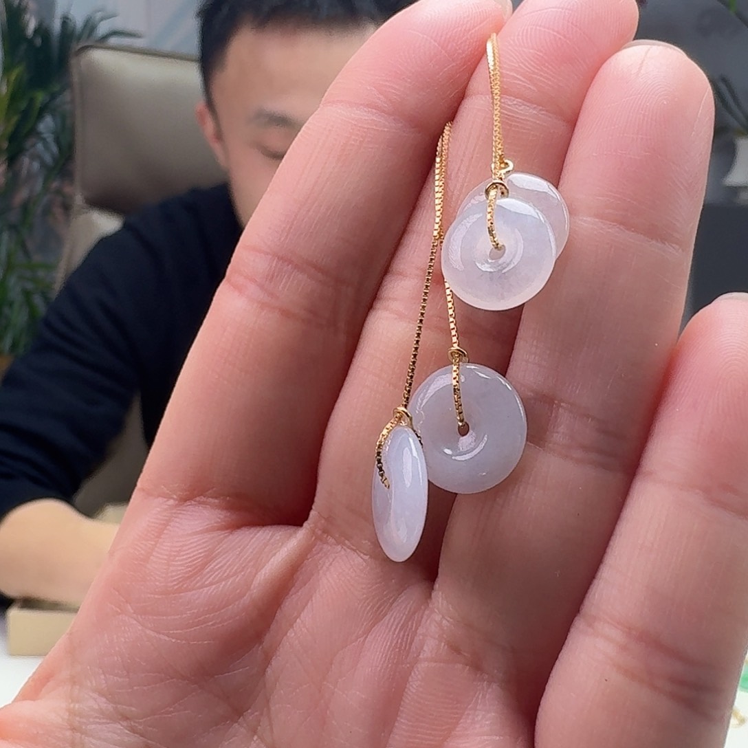 翡翠耳饰银S925镶嵌多样性发货其一