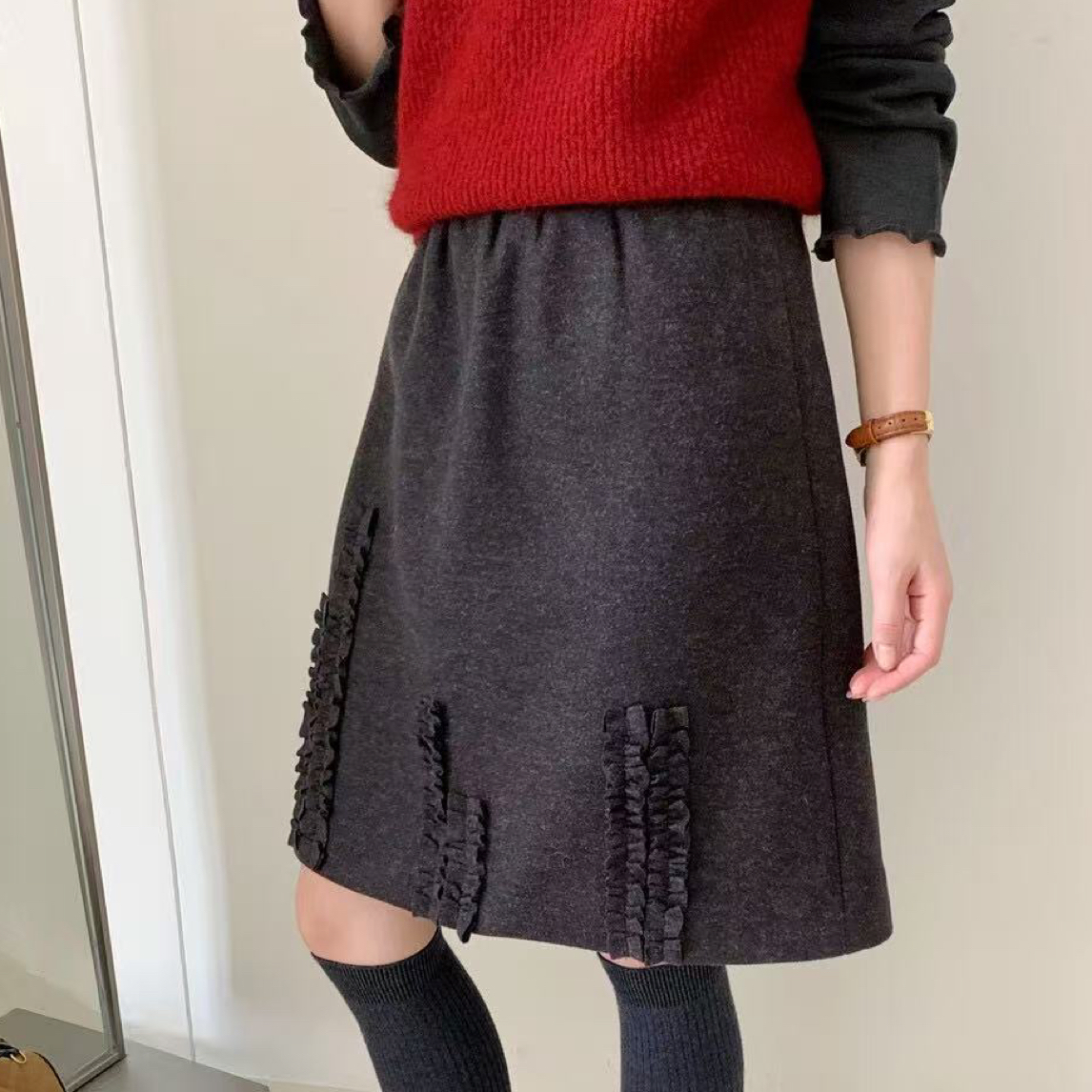 ”爆单裙裙”强推！冬厚实保暖复古气质甜美百搭半身裙 