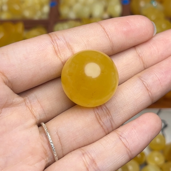 用***8蜜蜡未镶嵌珠宝奇石金绞蜜妖花圆珠微瑕