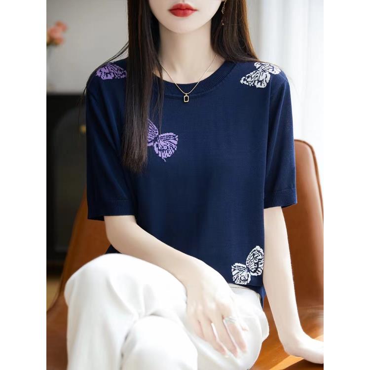 100莱赛尔天 丝蝴蝶印花短袖NSY262