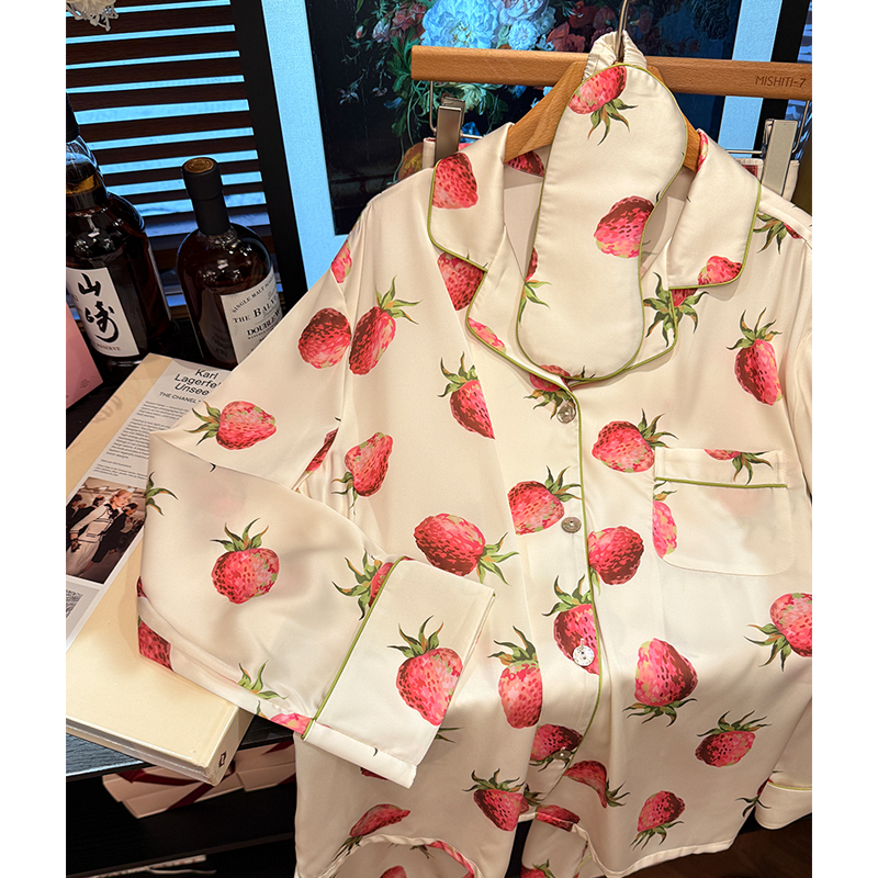 米诗缇【Sweetheart微甜草莓】小众潮牌设计师可外穿长袖长裤家居服