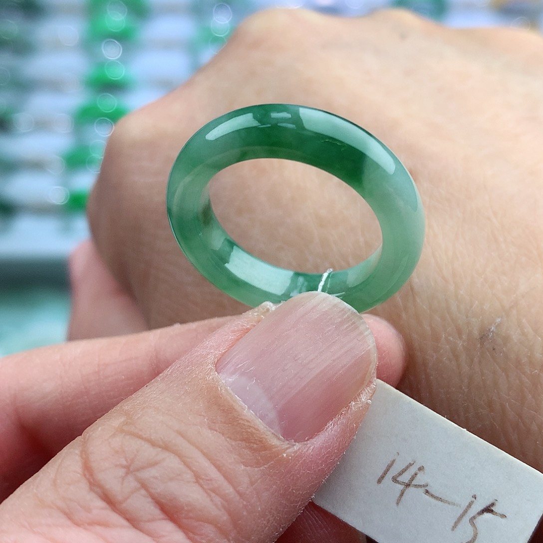 未镶嵌戒指翡翠14-15号