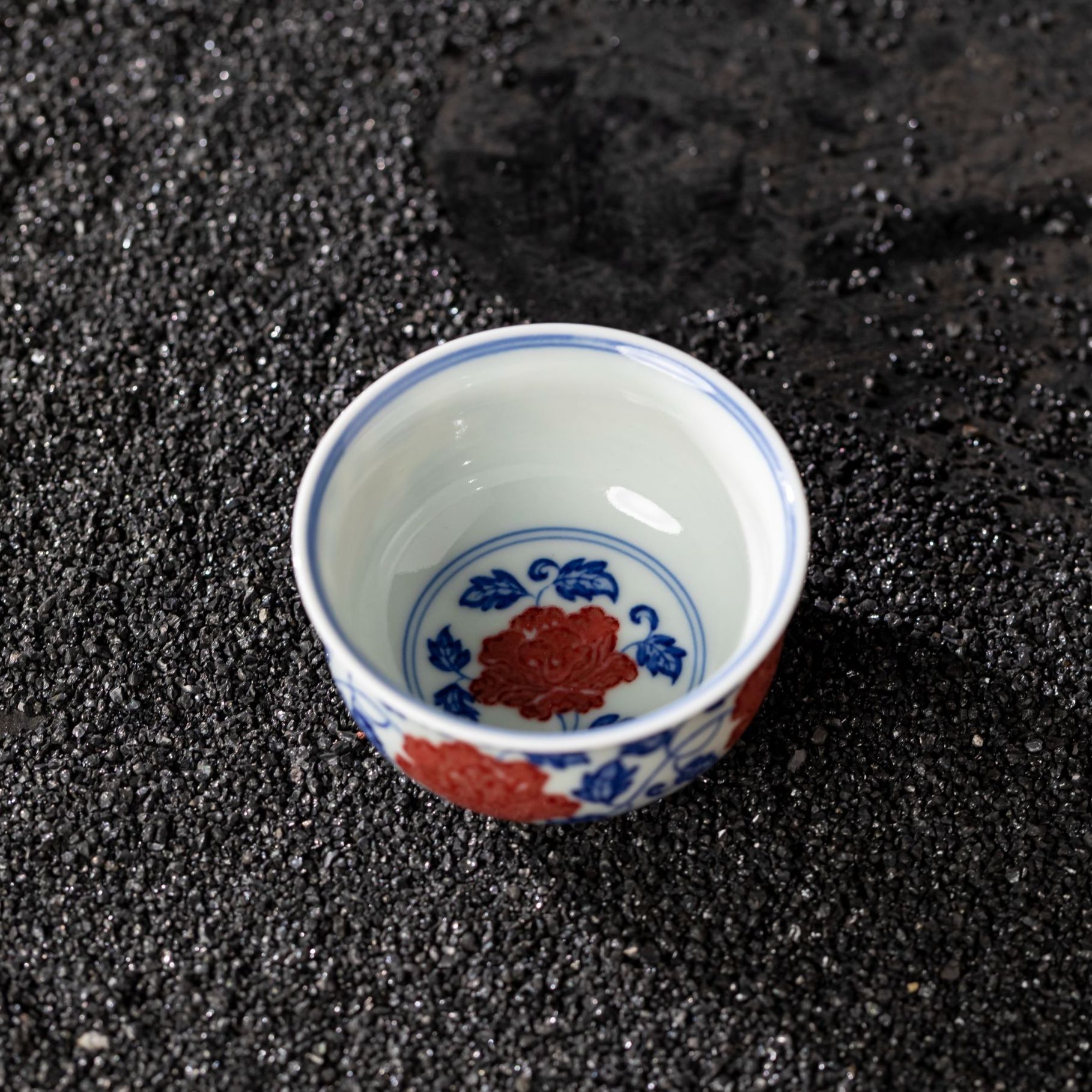 『瑶瑶严选』望月怀古釉里红缠枝莲小炉式杯精工手绘景德镇陶瓷茶
