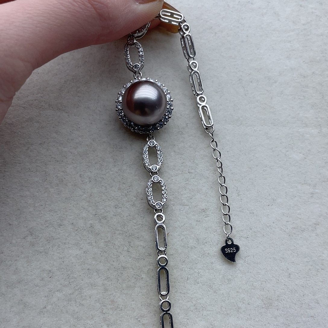 海水珍珠手链90银S925镶嵌