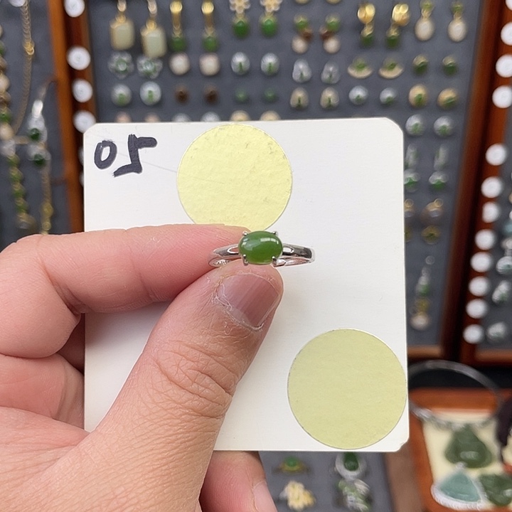 和田玉（碧玉）戒指银S925镶嵌和田玉05