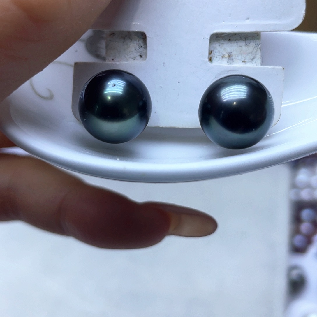 海水珍珠耳饰银S925镶嵌