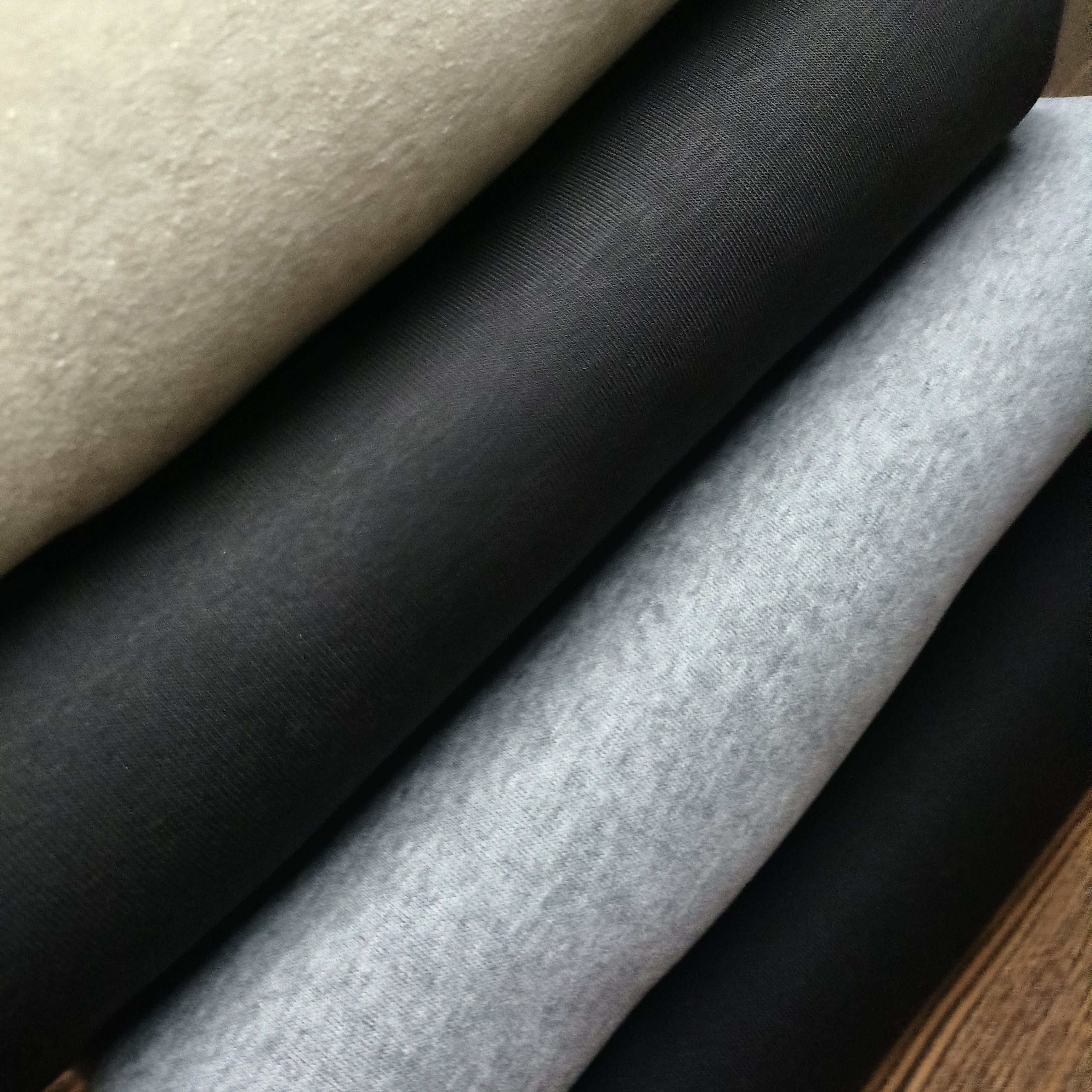 纯棉面休闲卫衣布料复合奥利绒