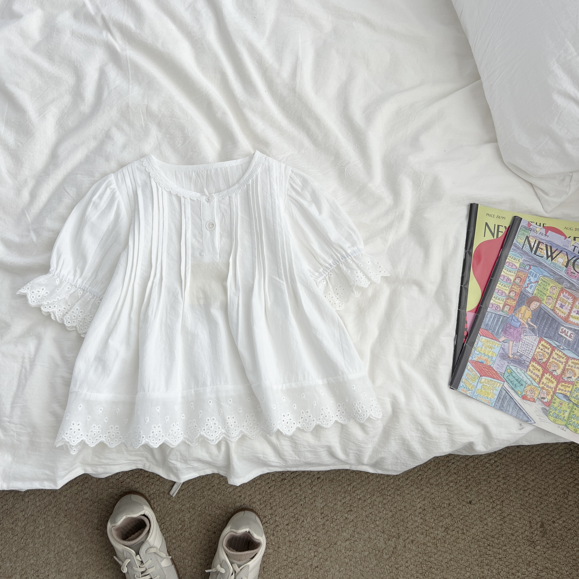 （现货）女童夏季韩版短袖娃娃衫洋气女宝宝薄款衬衫上衣CTYXW58021