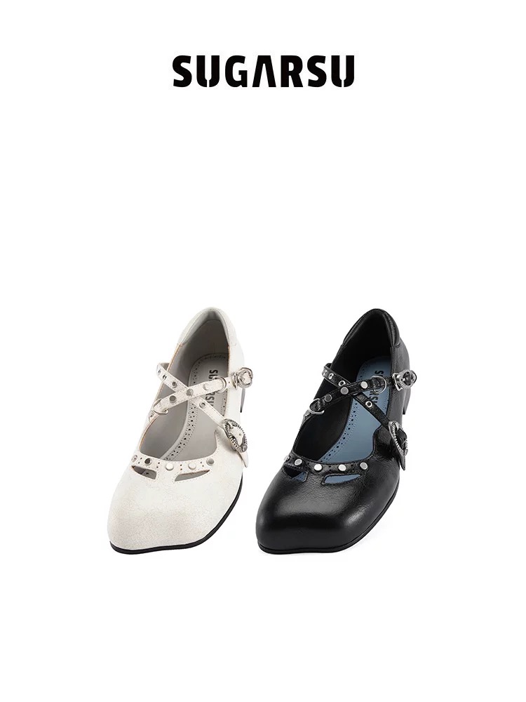 SugarSu/酥履【景致】25年春季新款时尚金属扣玛丽珍单鞋SSS-S1992
