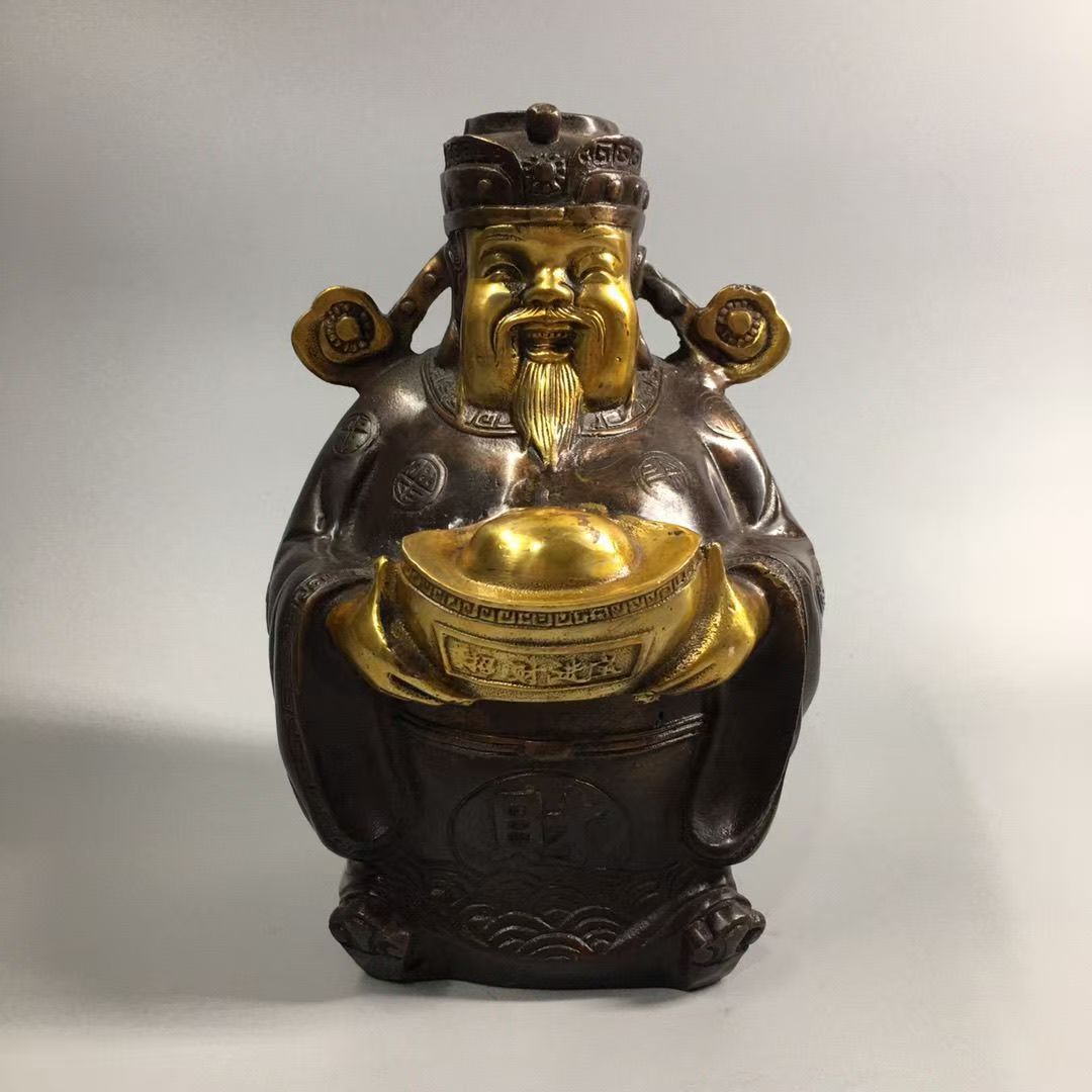 铜鎏金米神家居摆件