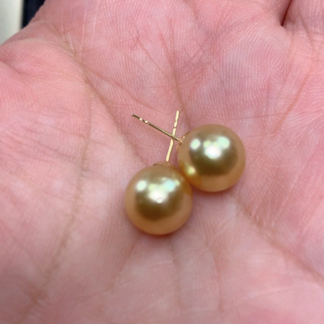海水珍珠耳饰18K金镶嵌