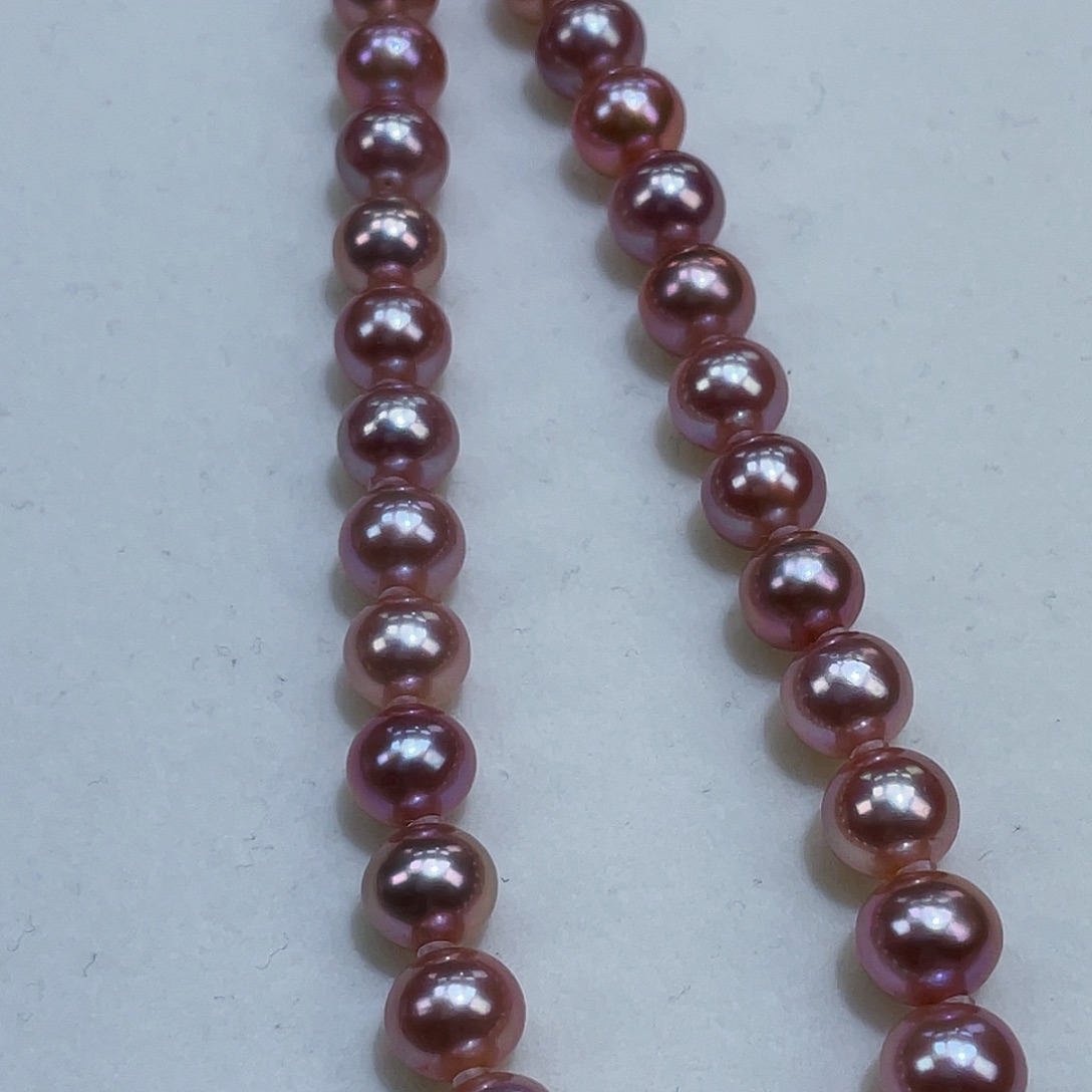 淡水珍珠颈饰银S925镶嵌8m炫彩流光溢彩紫珠