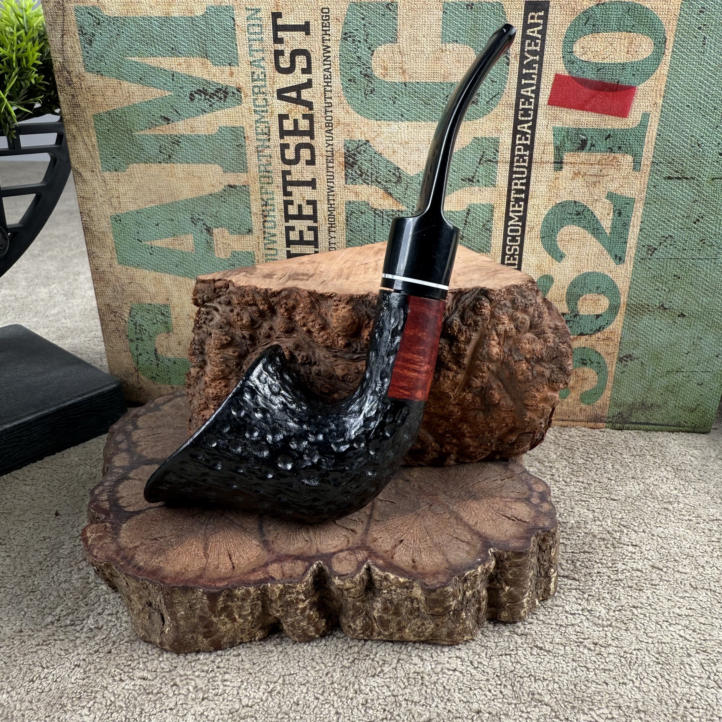 石楠木手工烟斗号角斗大喇叭造型独特带齐全套配件