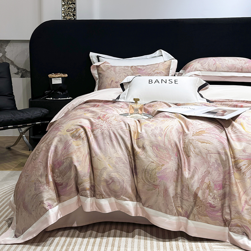 【魅影】100支进口PIMA匹马长绒棉 大版数码印花花卉轻奢风四件套