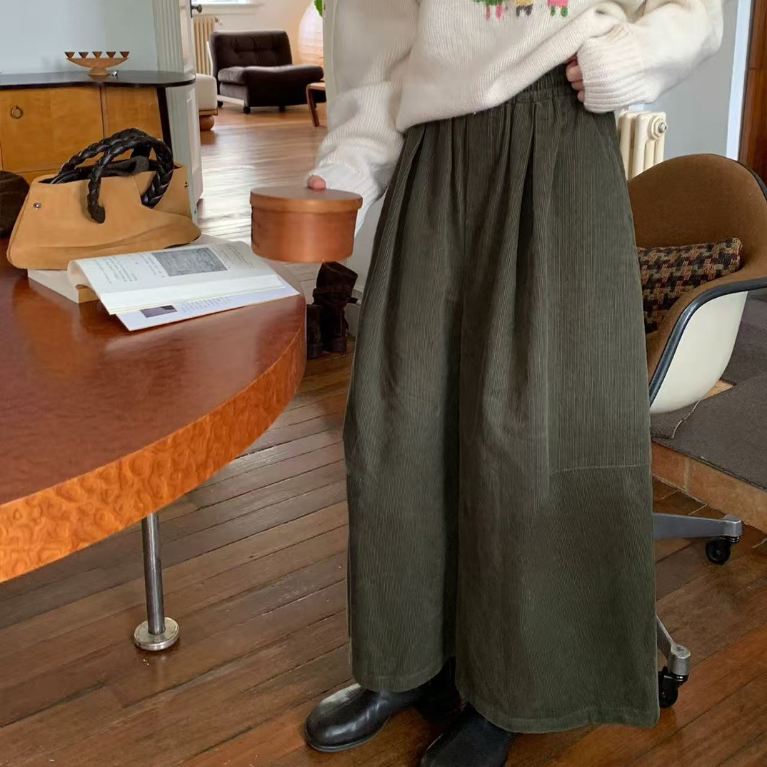 81111 【梨形天菜】敲推荐！（裤长82）百搭灯芯绒奶奶裤