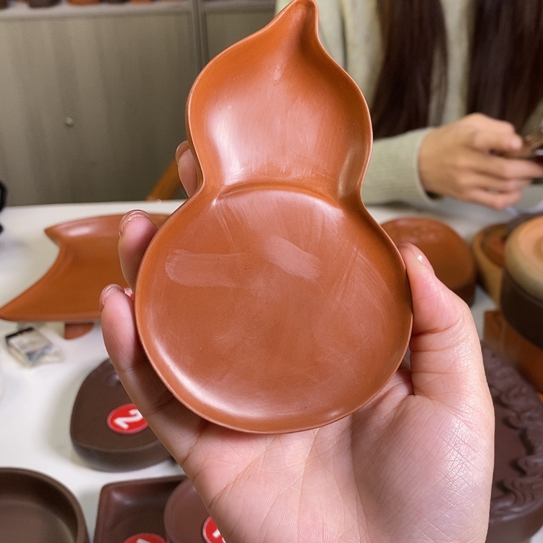 四***蓝微瑕葫芦澄泥砚台