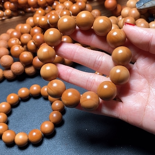橄榄核手串/手链1.7尺寸光珠色差串
