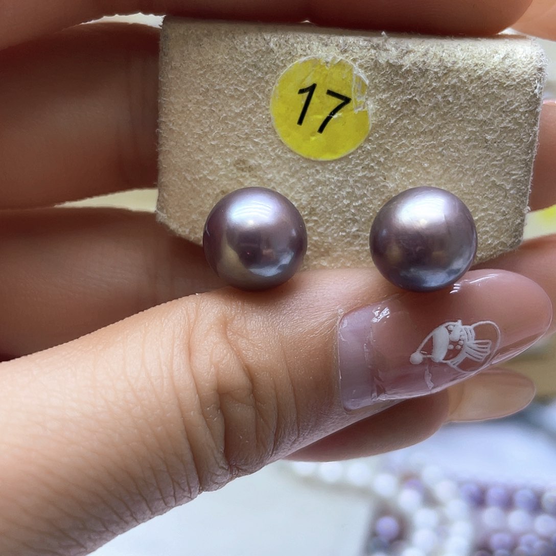 淡水珍珠耳饰银S925镶嵌