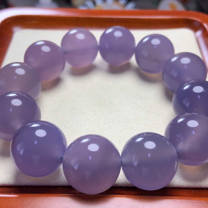 玛瑙/玉髓手串未镶嵌冰底 帝王紫