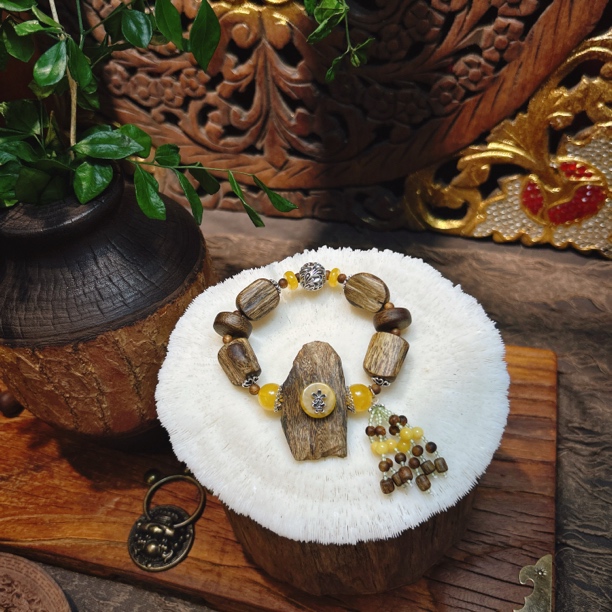 925银木质银制品 原创复古设计款精致手工手链