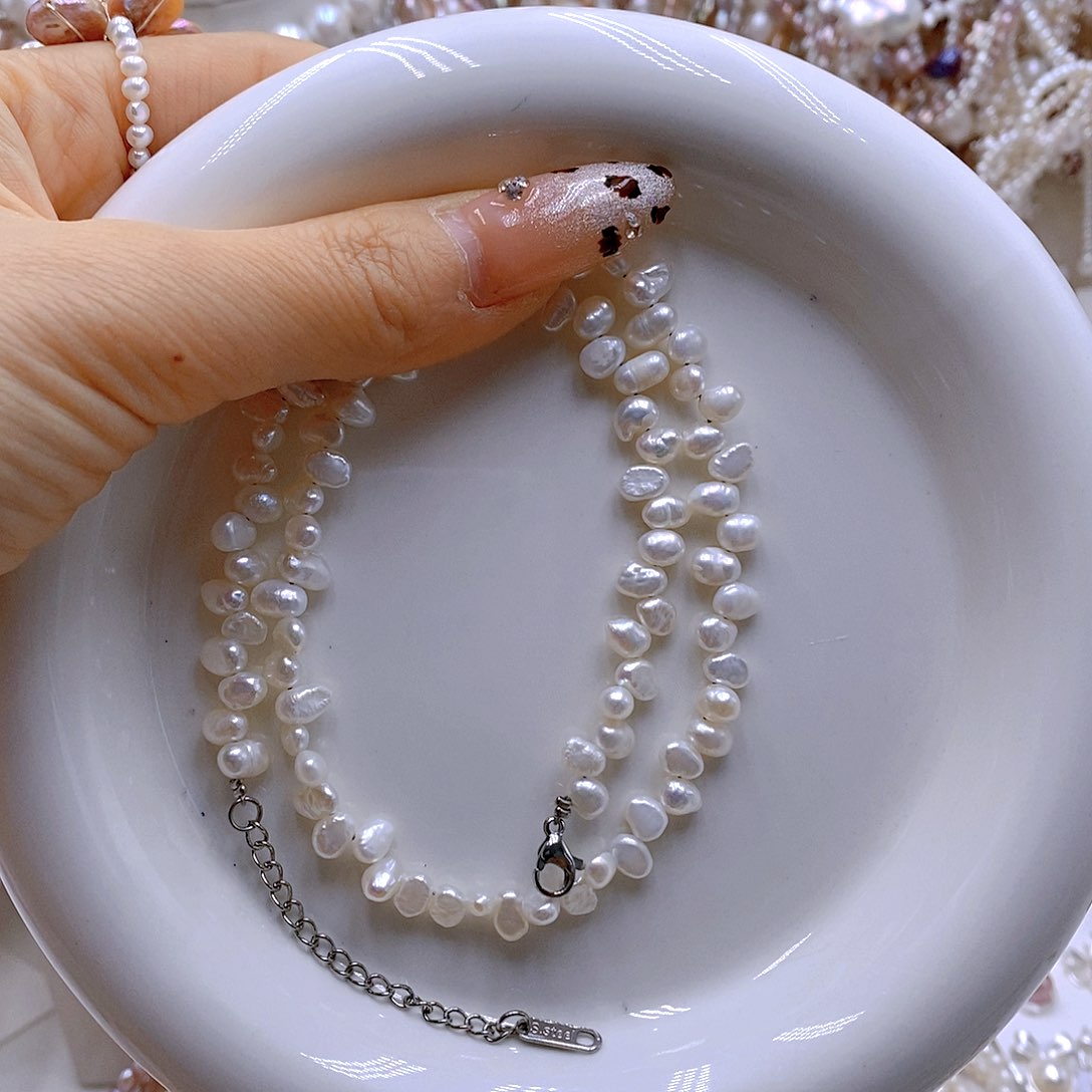 颈饰银S925镶嵌淡水珍珠