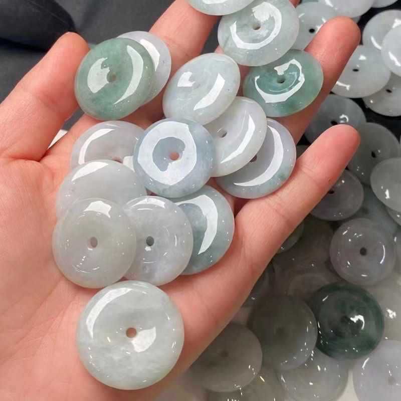 天然翡翠A货平安扣吊坠男女款