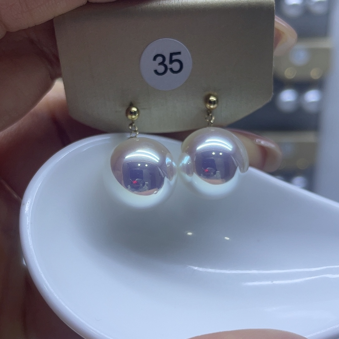 耳饰淡水珍珠18K金镶嵌