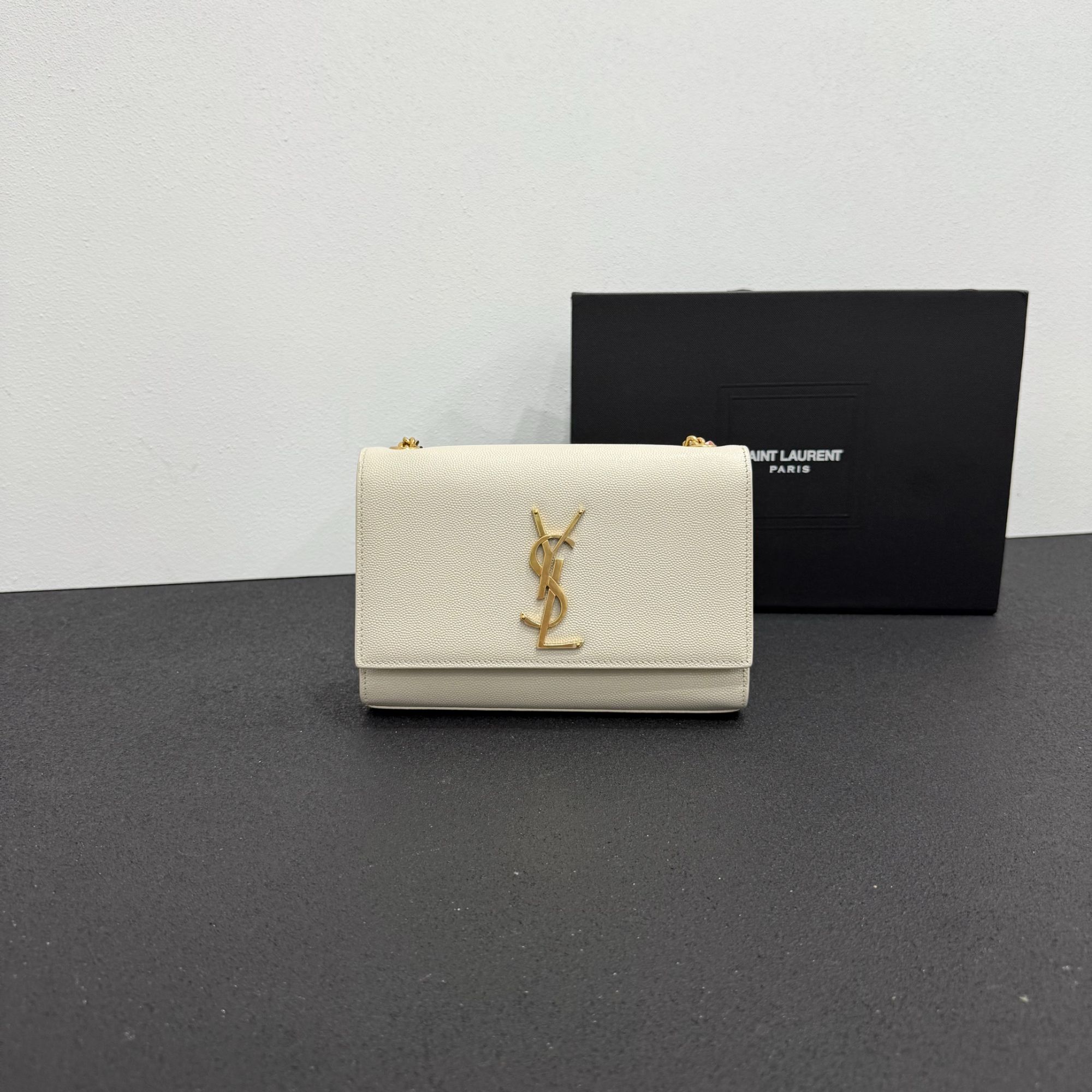 未使用 YSL/圣罗兰 壹所/YSL kate 鱼子酱 小号 白金 闲置 双11*