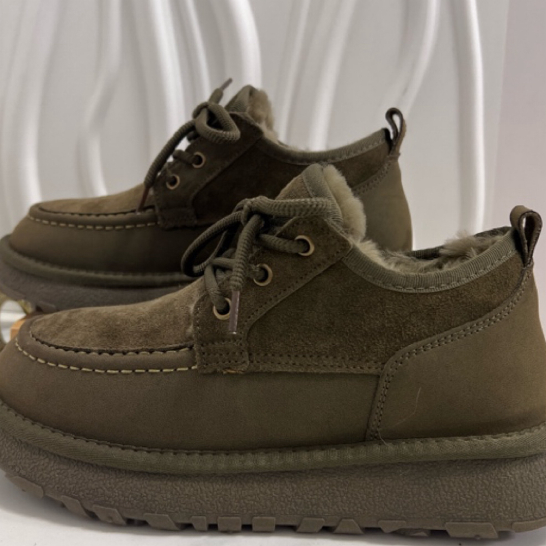 8588牛皮皮毛一体雪地靴系带保暖防水时尚雪地靴舒适时尚冬季