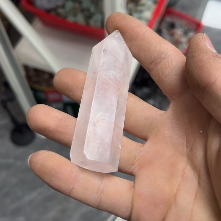 水晶A89未镶嵌u*粉晶柱瑕