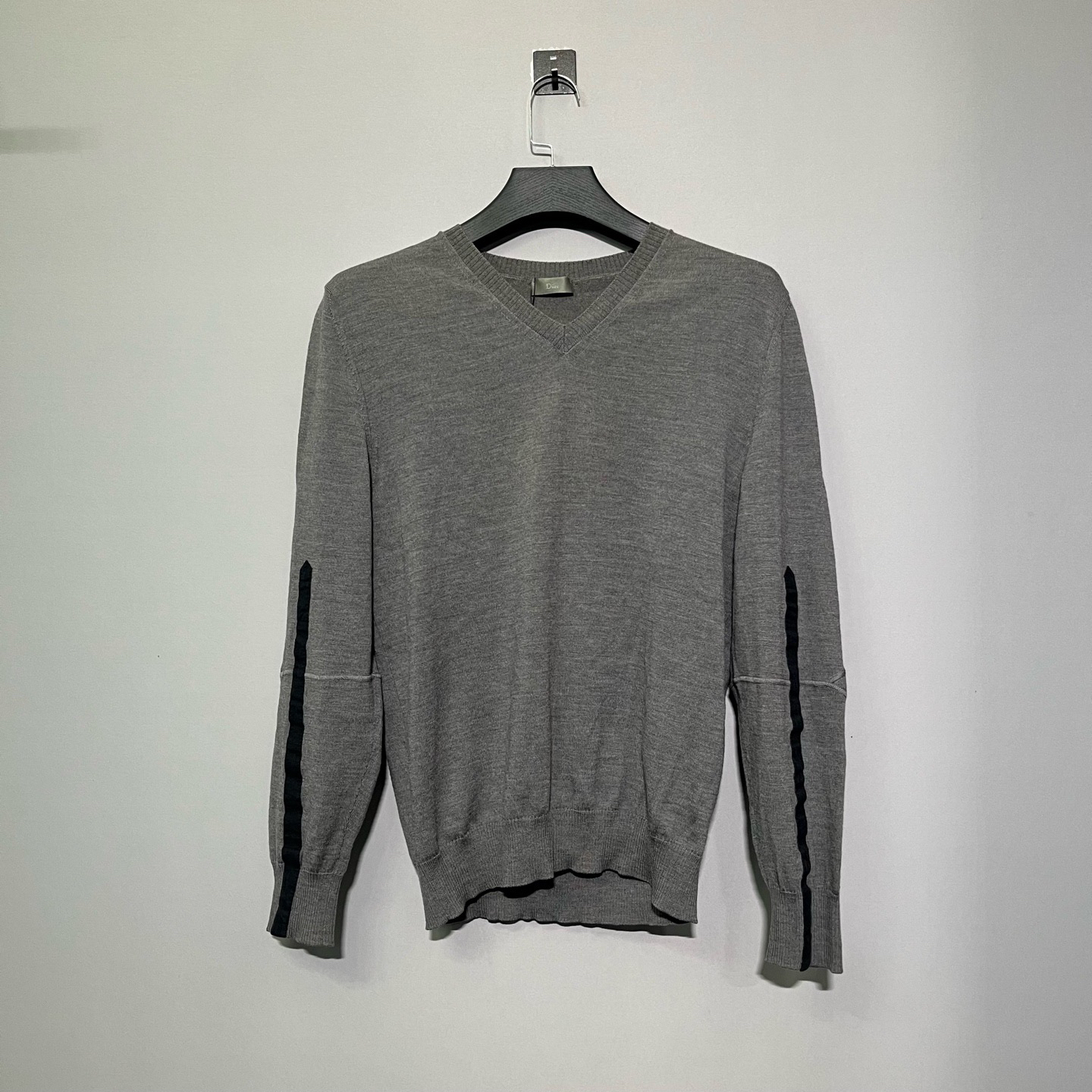 99新 DIOR/迪奥 烟灰色羊毛针织长袖毛衣卫衣 L码 价9220