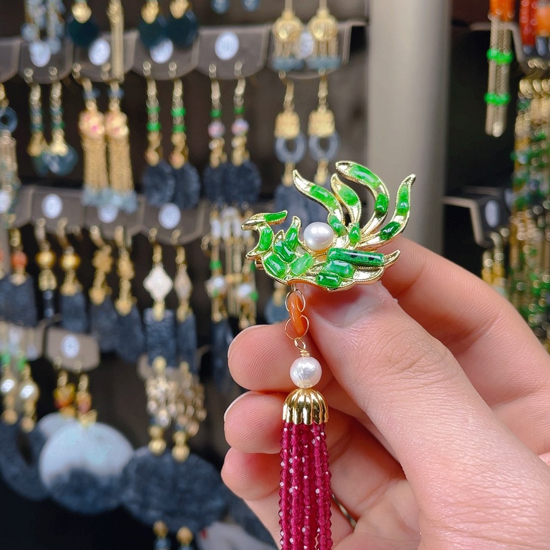 翡翠耳饰合金翡翠饰品