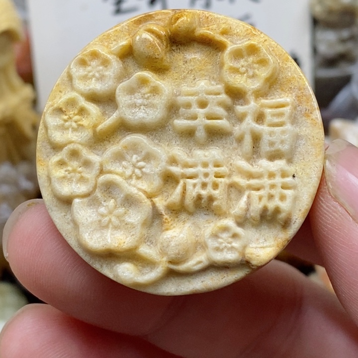 颈饰未镶嵌硅化珊瑚（珊瑚玉）