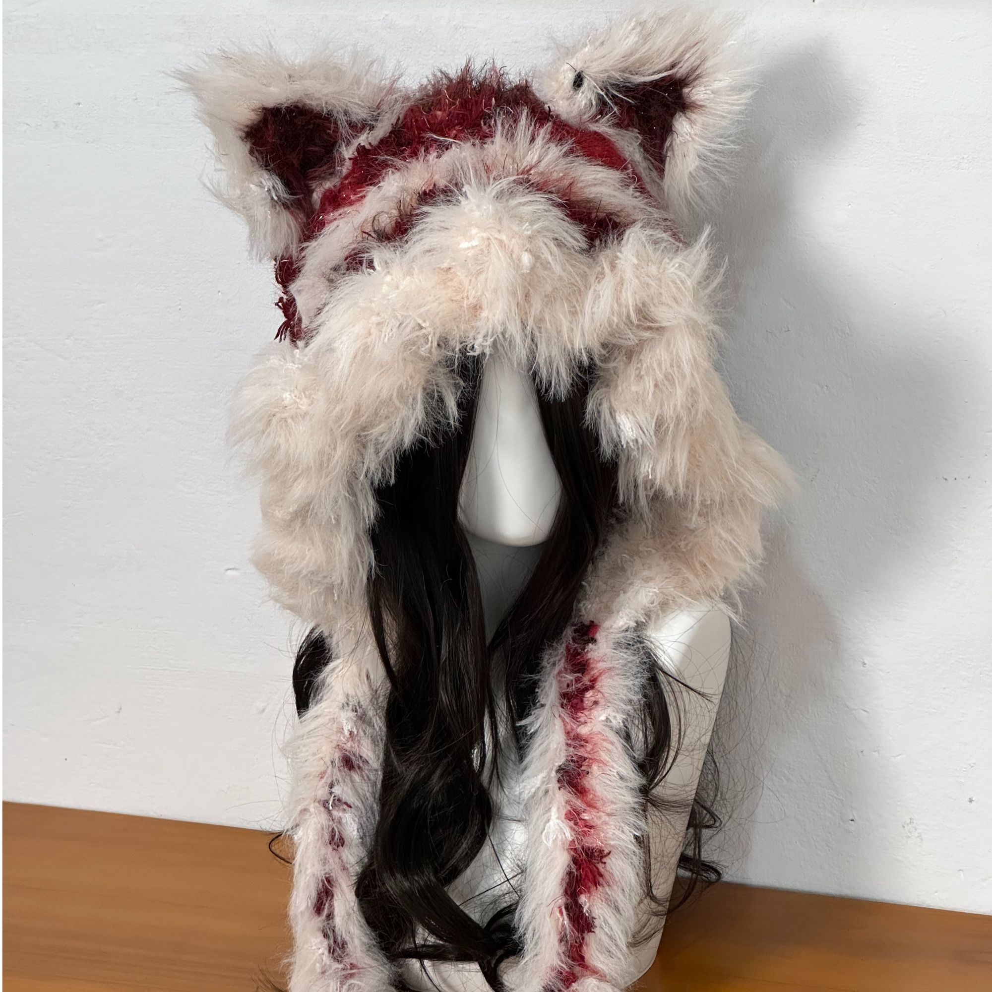 暮光之城狐狸帽钩织线材diy 非成品 手混线手工编织